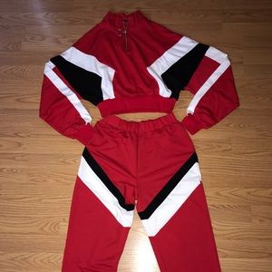 Crop Top Sweater and Sweatpants Matching Set